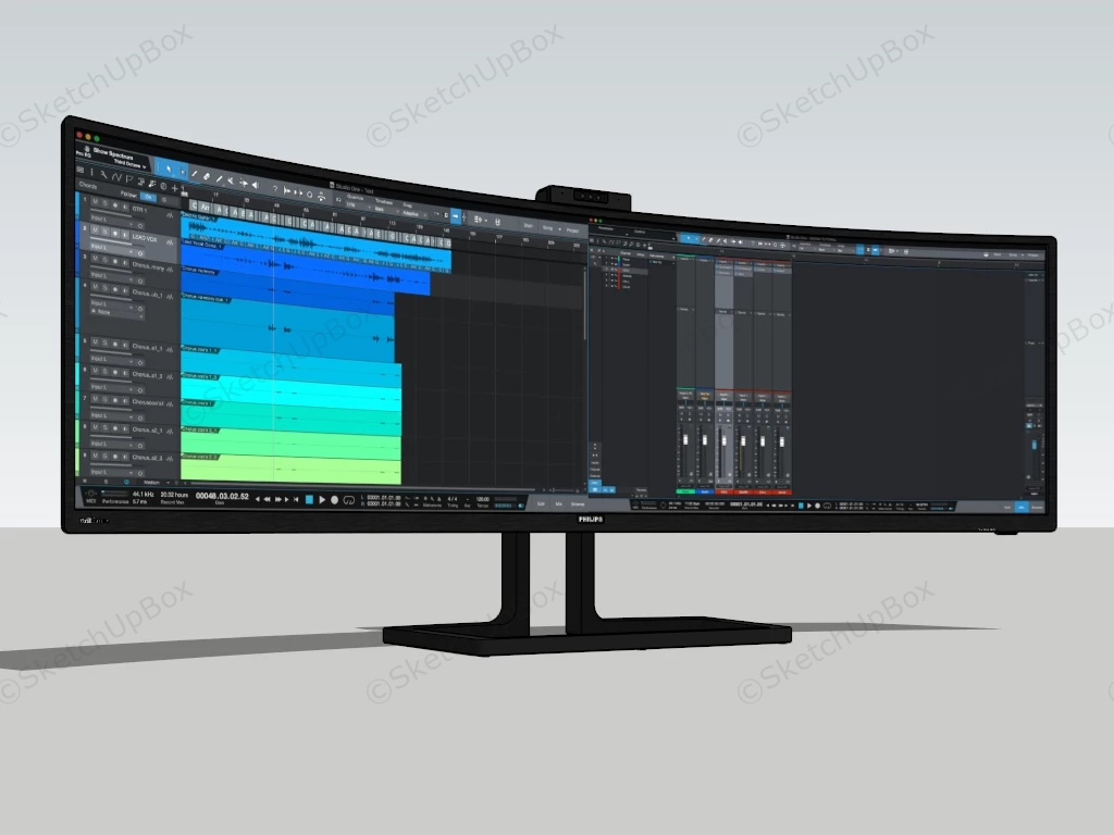 Philips Brilliance 499P9H Super Wide Monitor sketchup model preview - SketchupBox