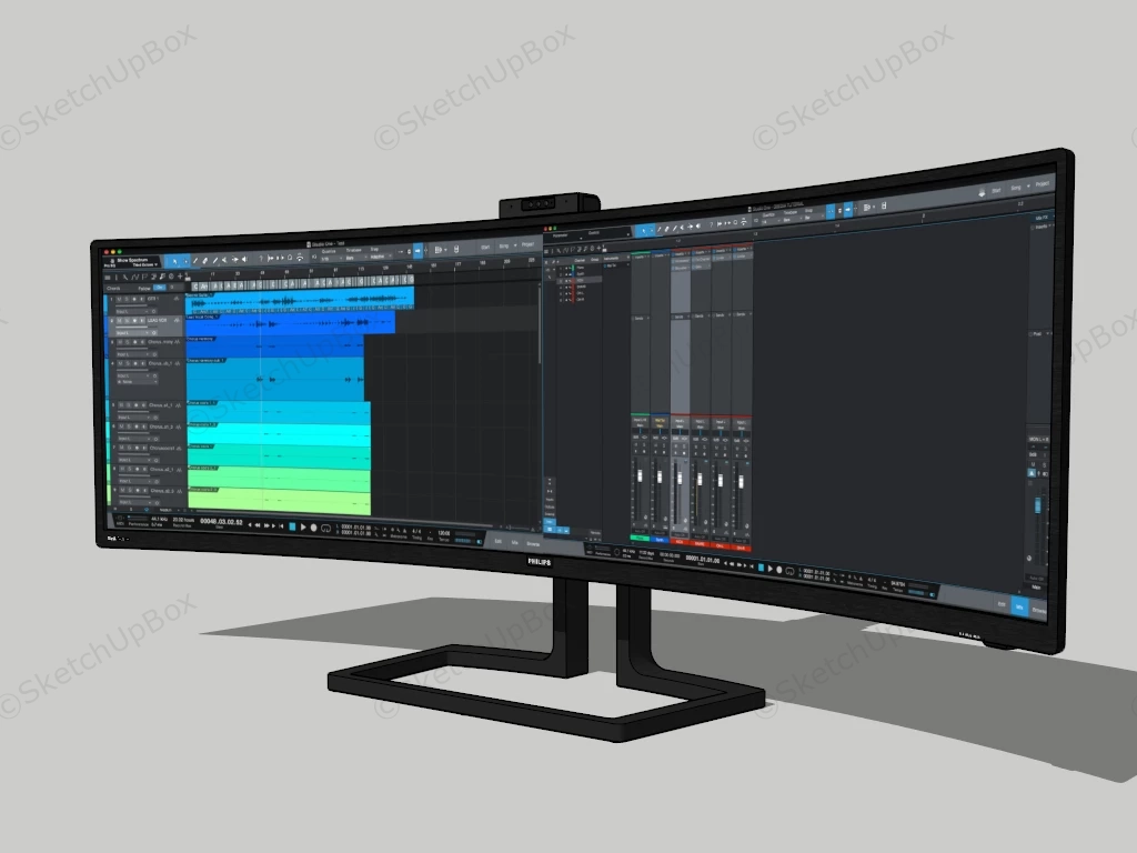 Philips Brilliance 499P9H Super Wide Monitor sketchup model preview - SketchupBox