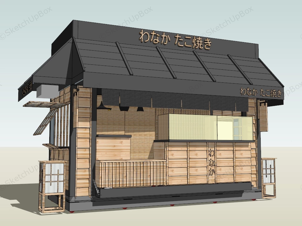 Japanese Food Retail Kiosk sketchup model preview - SketchupBox