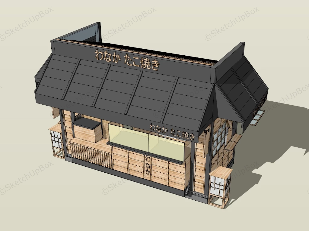 Japanese Food Retail Kiosk sketchup model preview - SketchupBox