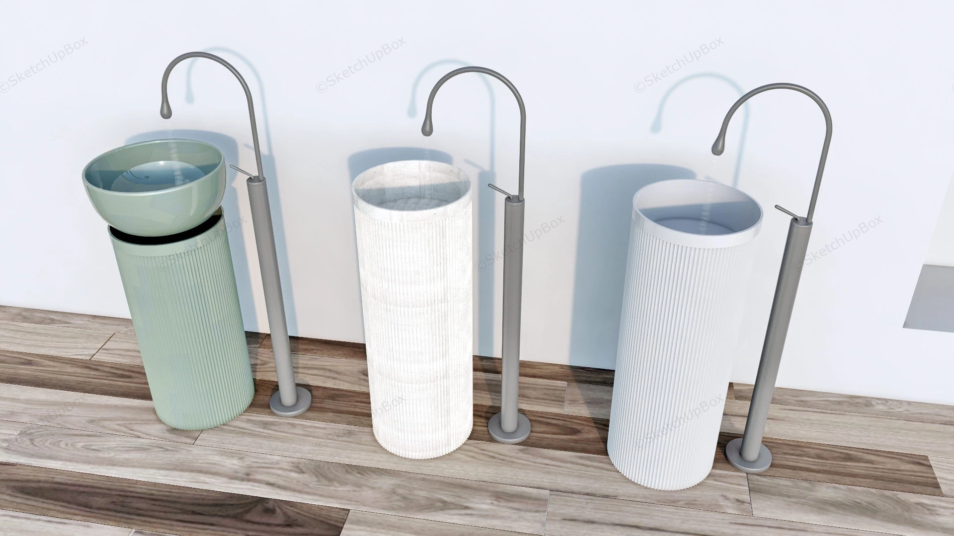 Pedestal WashBasins sketchup model preview - SketchupBox