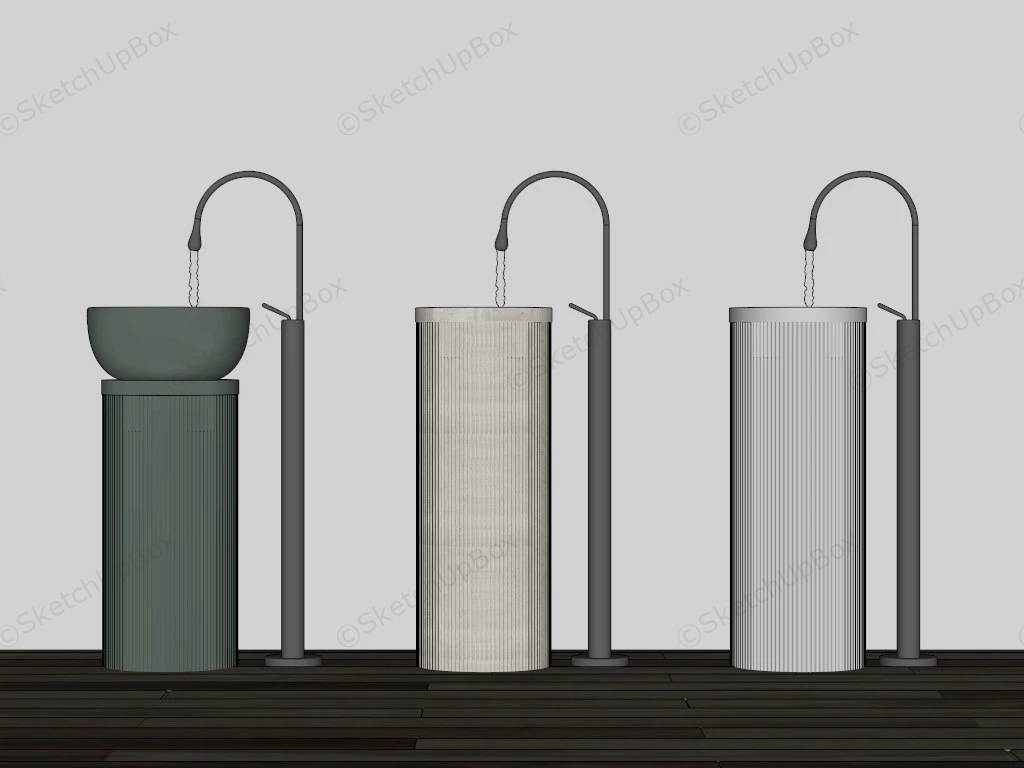 Pedestal WashBasins sketchup model preview - SketchupBox