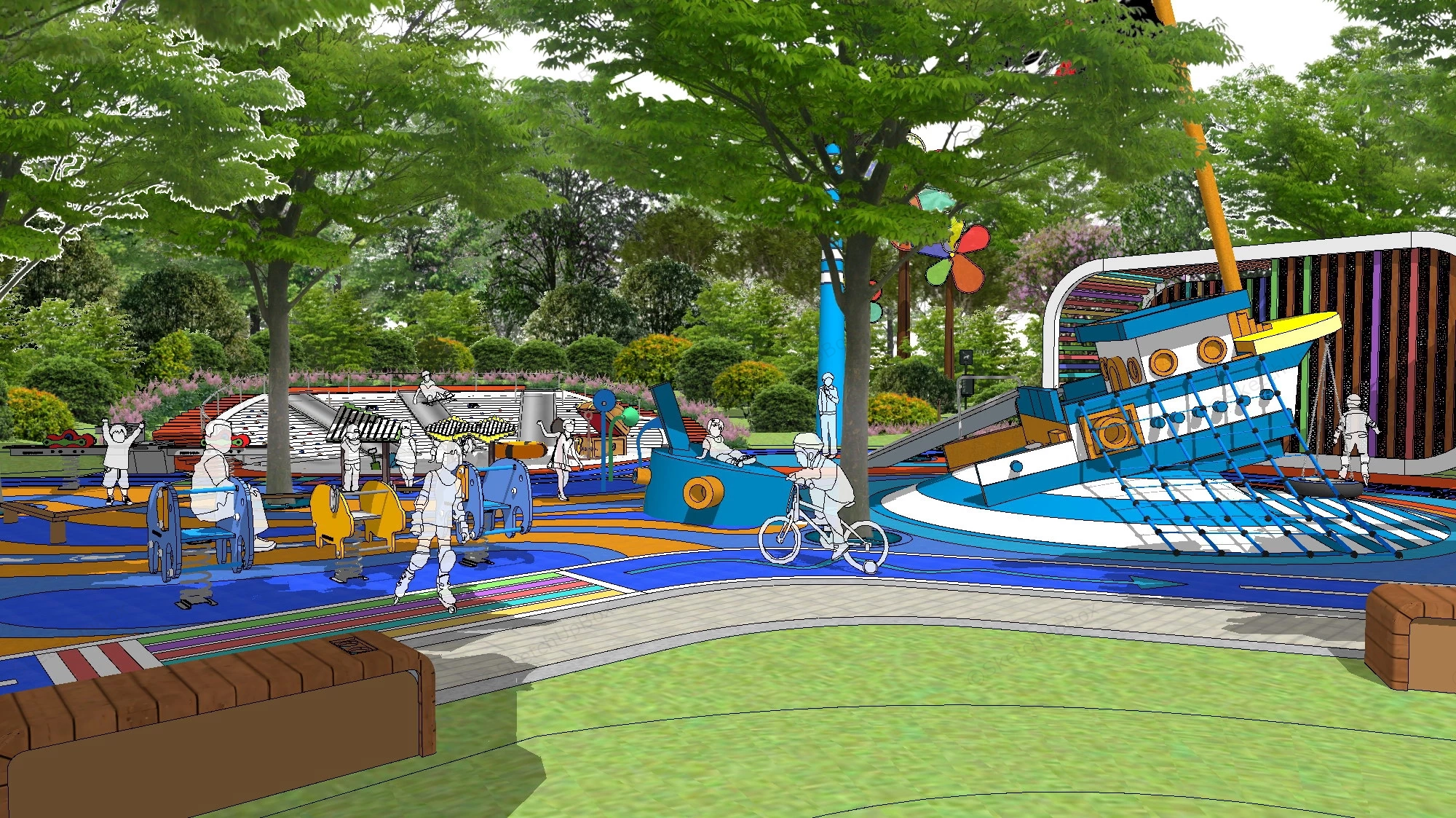 Doraemon Themed Adventure Park sketchup model preview - SketchupBox