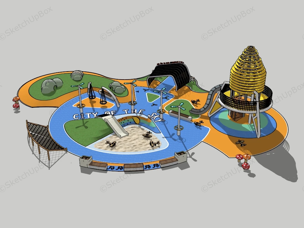 City Of The Sky Playground sketchup model preview - SketchupBox