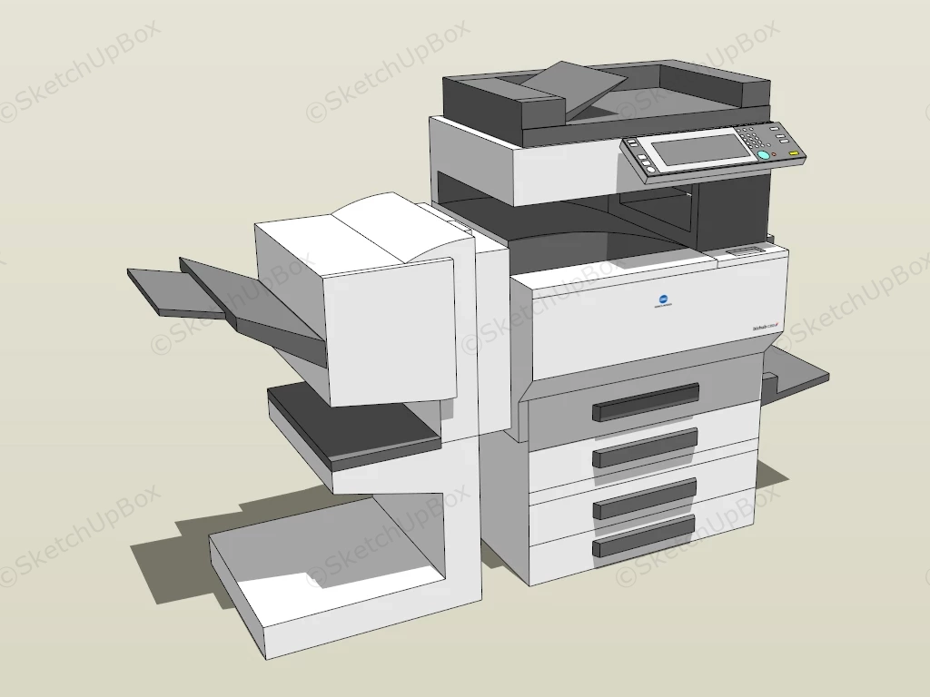 Konica Minolta Bizhub C350 Office Copier sketchup model preview - SketchupBox