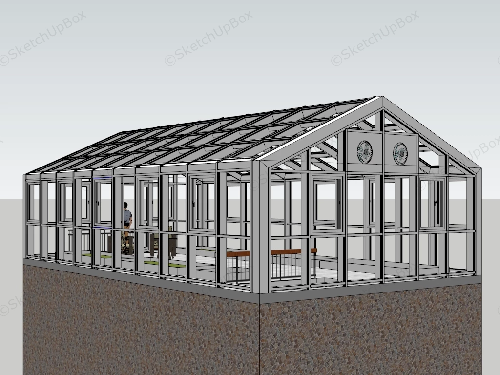 Rooftop Greenhouse Design sketchup model preview - SketchupBox