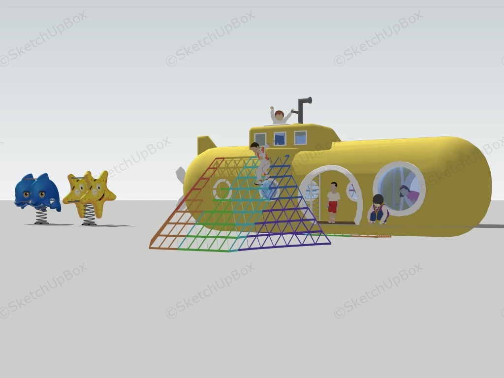 Yellow Submarine Playhouse sketchup model preview - SketchupBox