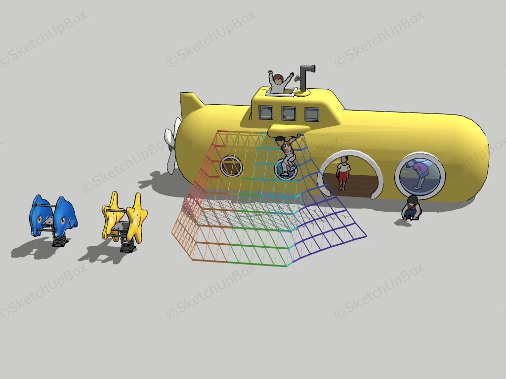 Yellow Submarine Playhouse sketchup model preview - SketchupBox