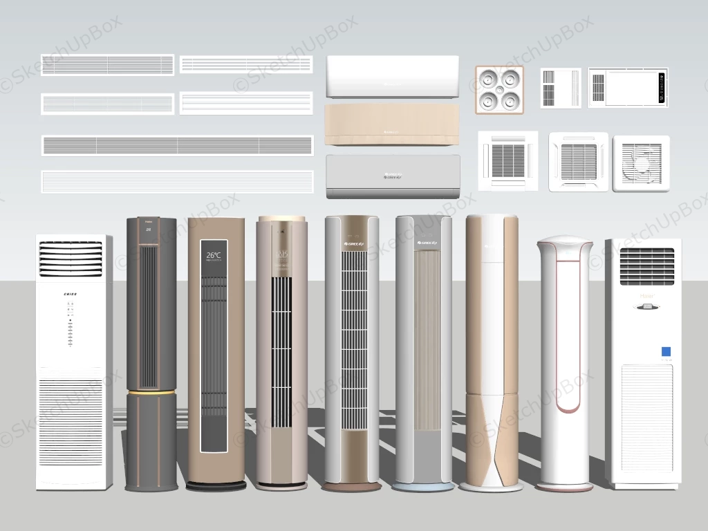 Floor Standing Air Conditioner Units sketchup model preview - SketchupBox