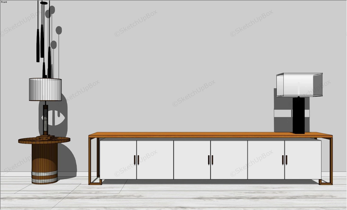 Modern Tv Stand Idea For Living Room sketchup model preview - SketchupBox