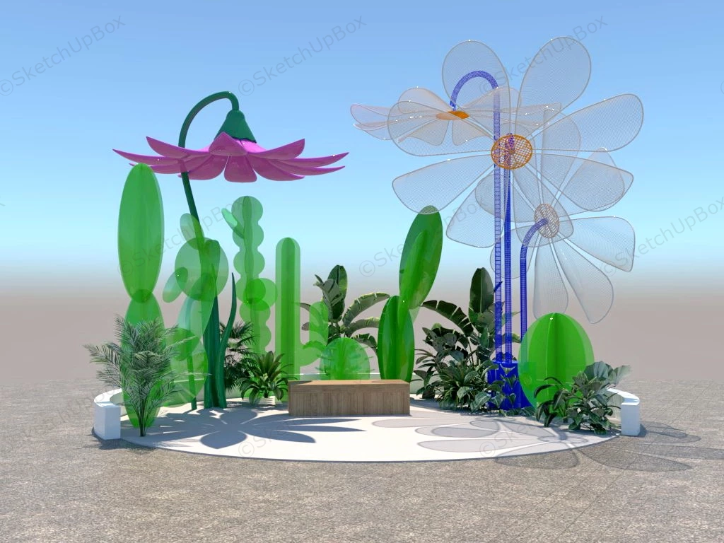 Mall Art Installation Flower sketchup model preview - SketchupBox