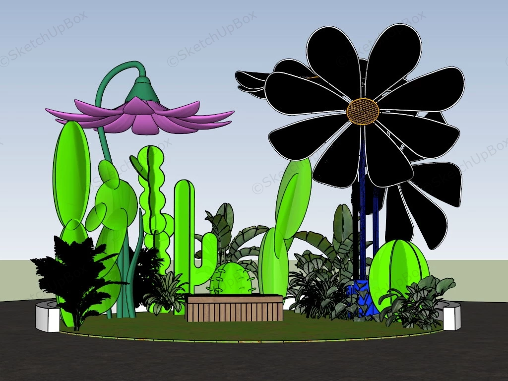 Mall Art Installation Flower sketchup model preview - SketchupBox