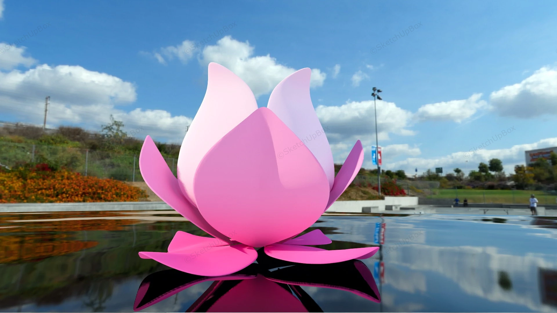 Sculpture Of A Lotus Flower sketchup model preview - SketchupBox