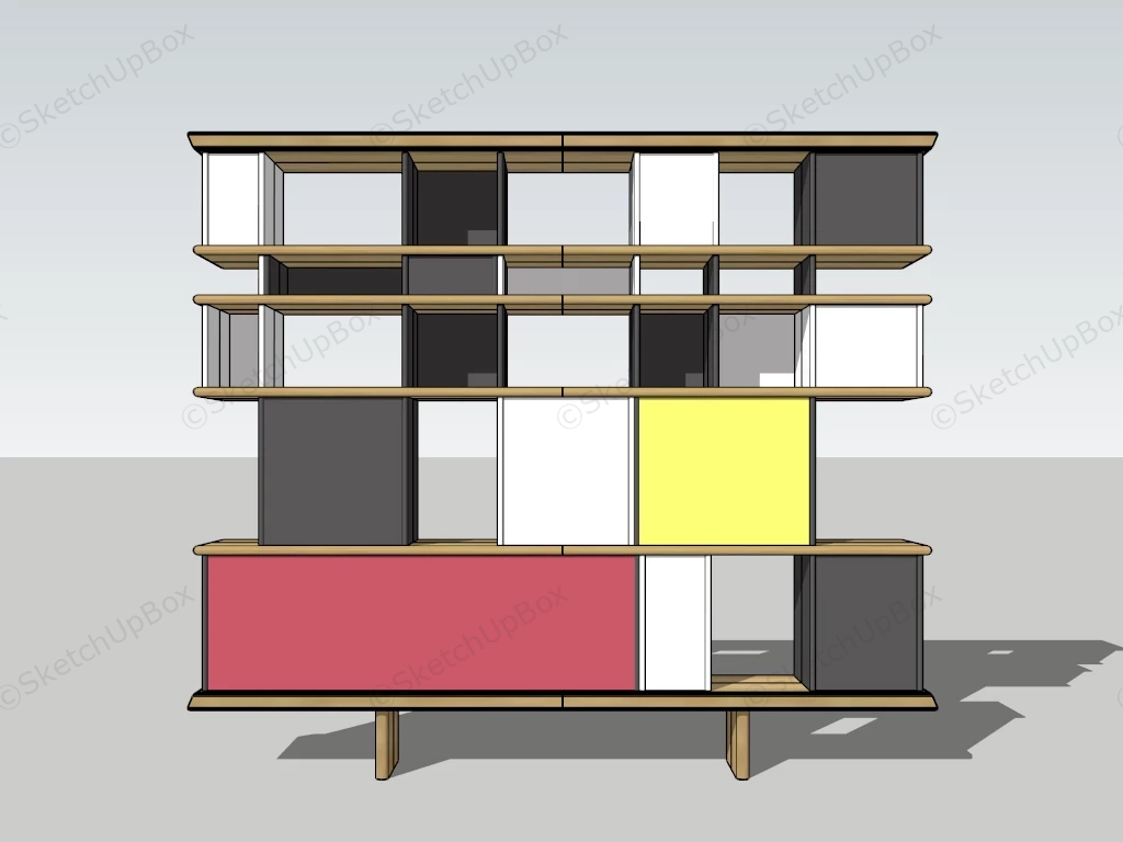 Cube Storage Bookcase sketchup model preview - SketchupBox