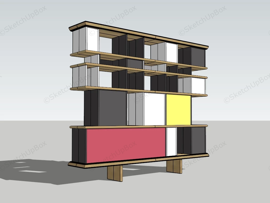 Cube Storage Bookcase sketchup model preview - SketchupBox