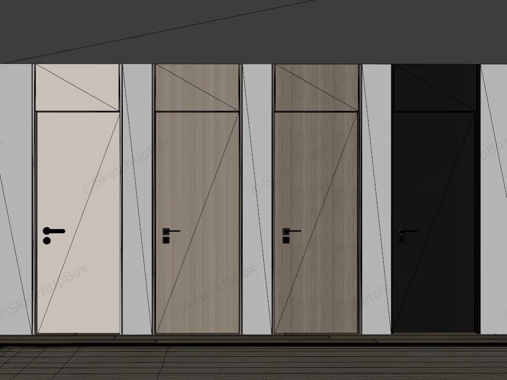 Interior Door Set sketchup model preview - SketchupBox