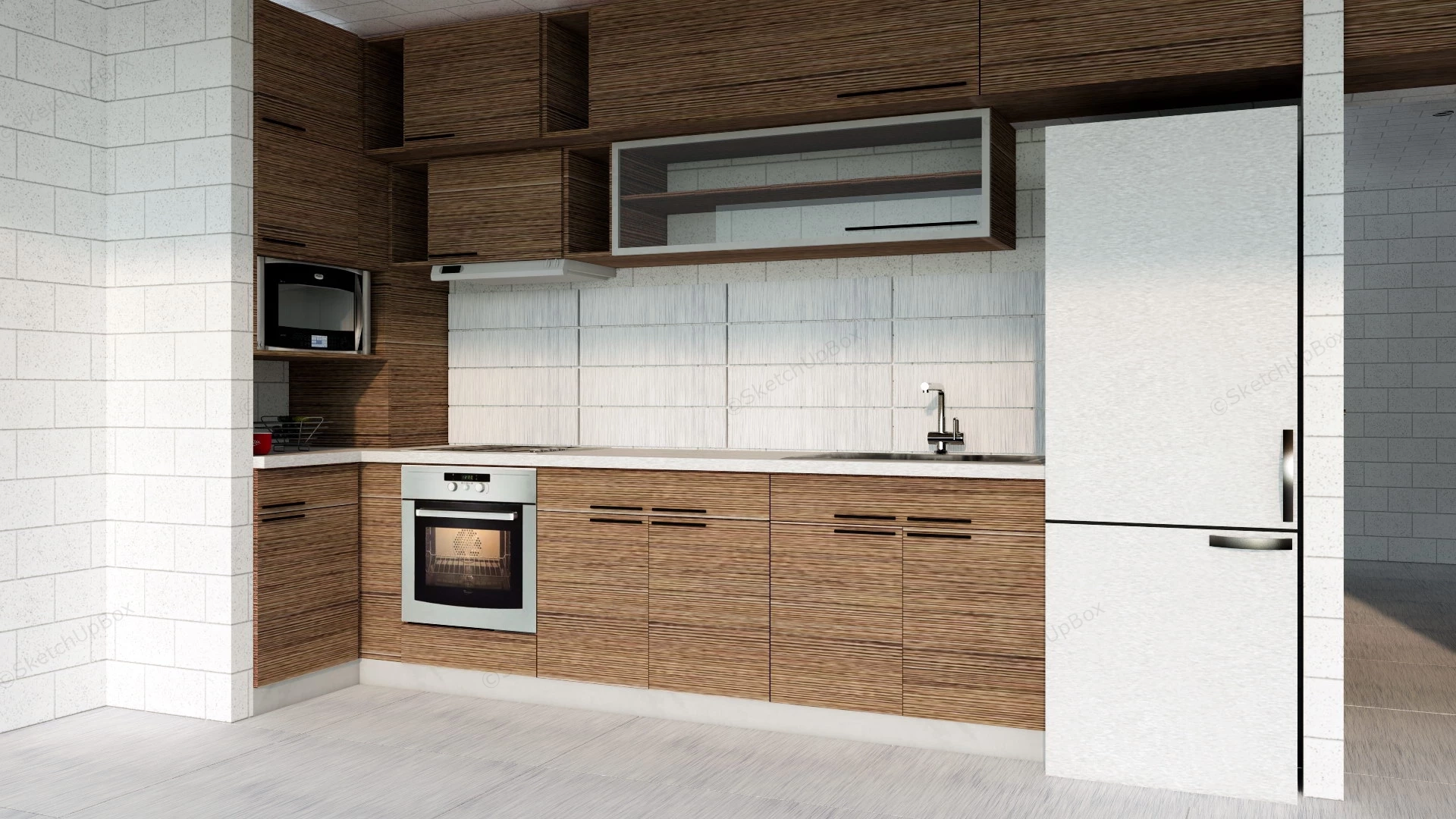 Minimalist Apartment Kitchen sketchup model preview - SketchupBox