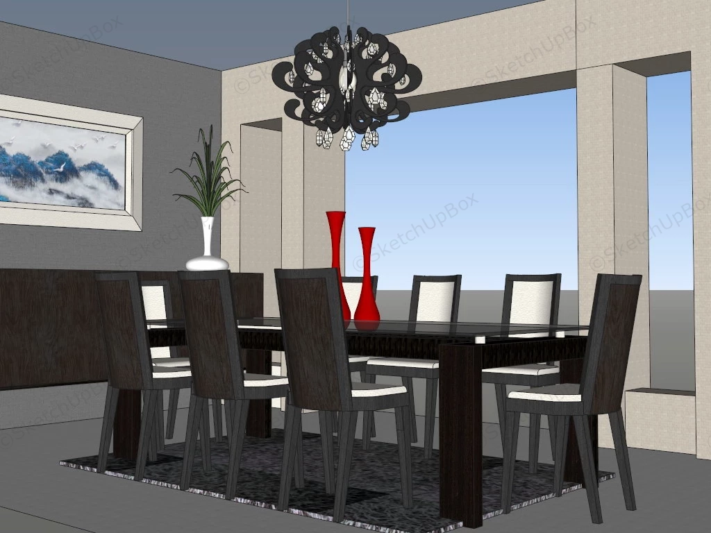 Outdoor Dining Room Set sketchup model preview - SketchupBox