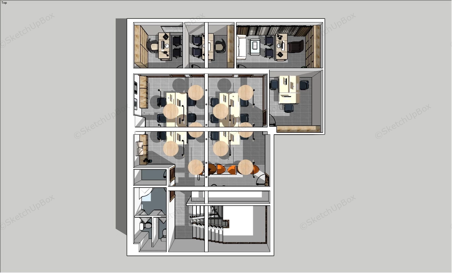 Office Layout Design Ideas sketchup model preview - SketchupBox