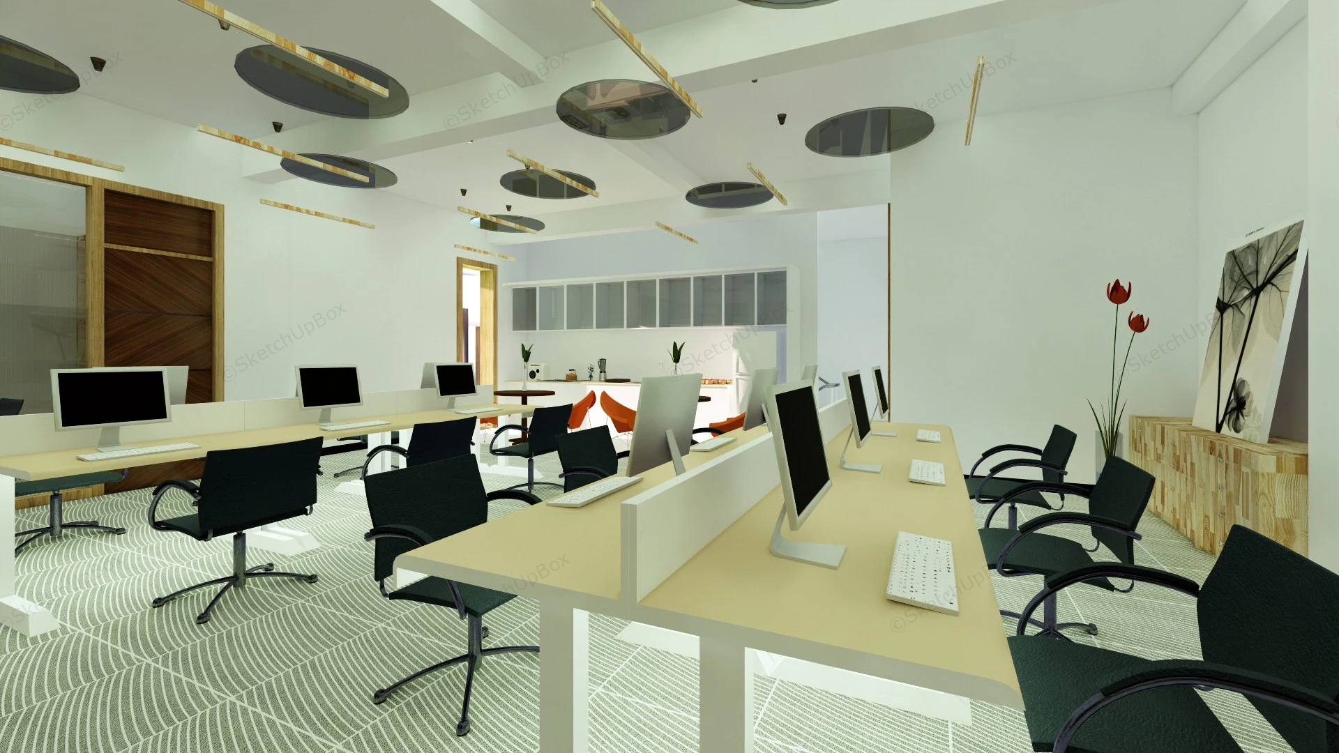 Office Layout Design Ideas sketchup model preview - SketchupBox