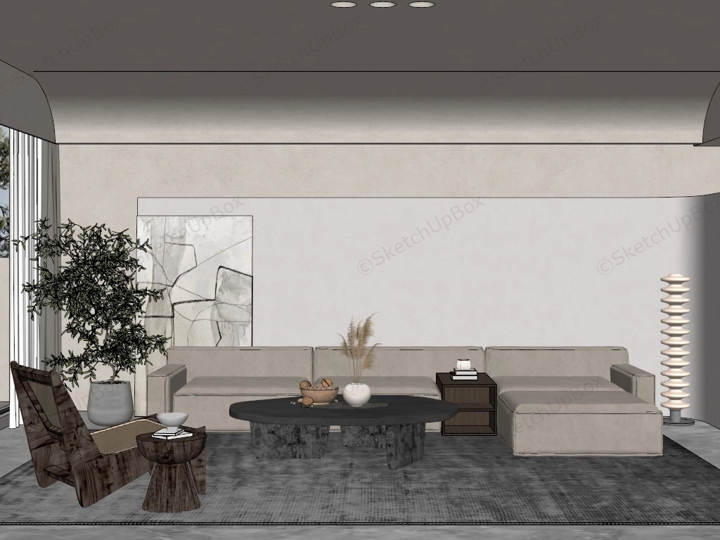 Wabi Sabi Living Room Ideas sketchup model preview - SketchupBox