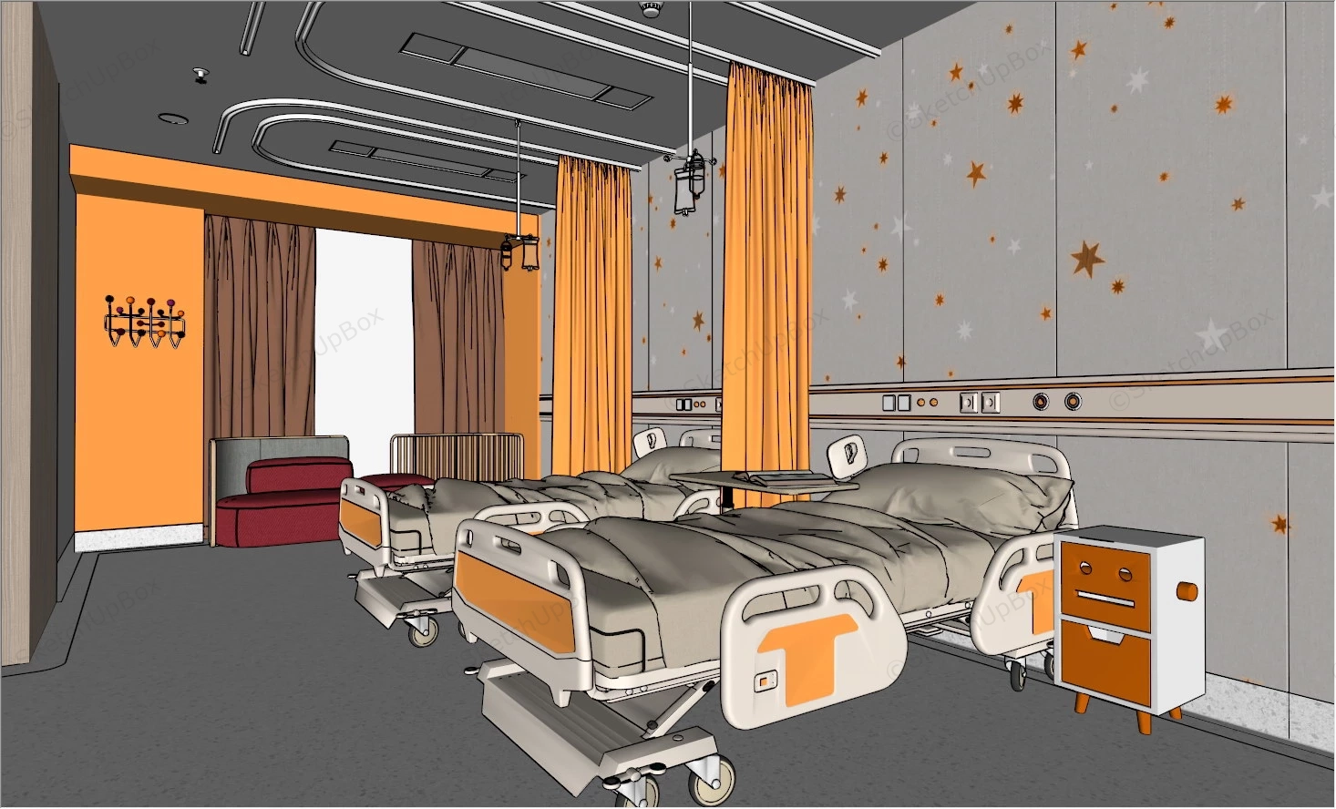 Children Hospital Ward sketchup model preview - SketchupBox