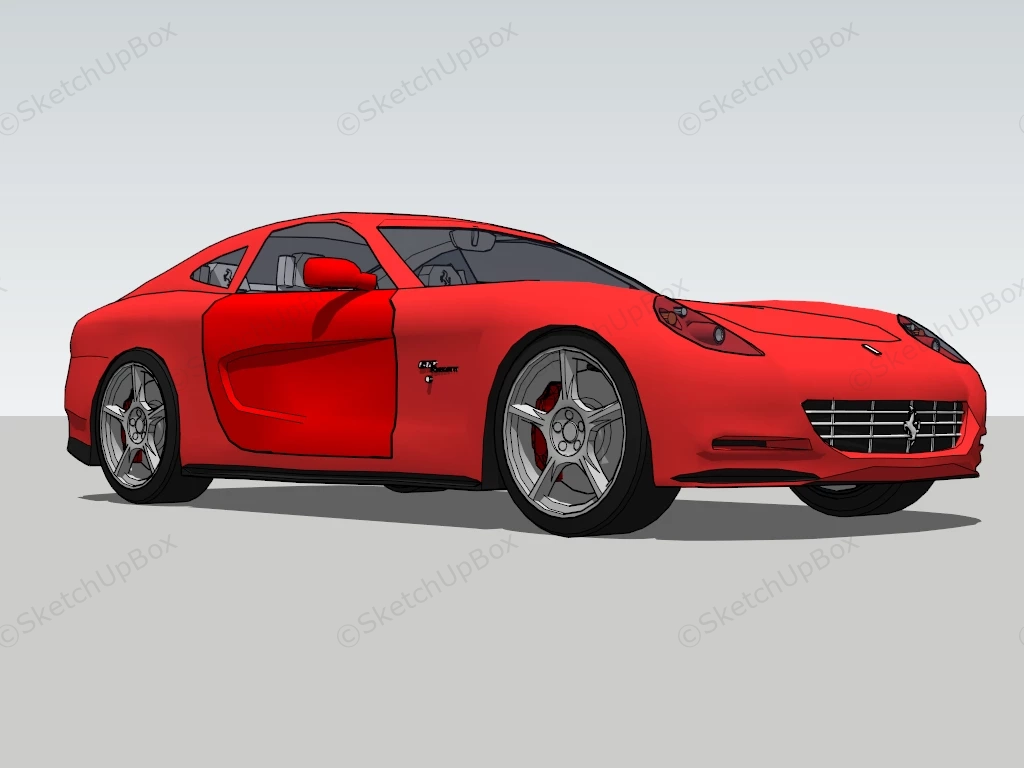 Ferrari 612 Scaglietti Red sketchup model preview - SketchupBox