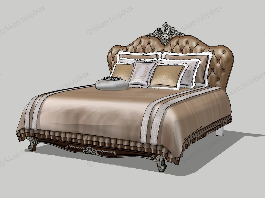 Victorian King Bed sketchup model preview - SketchupBox