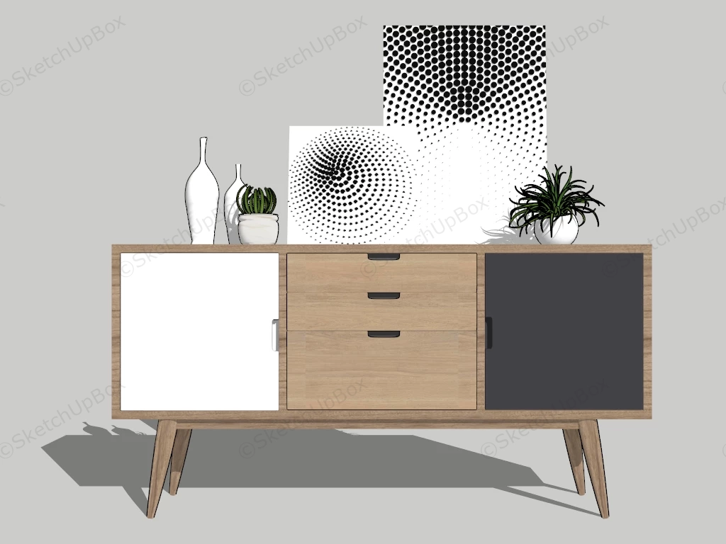 Minimalist Sideboard sketchup model preview - SketchupBox