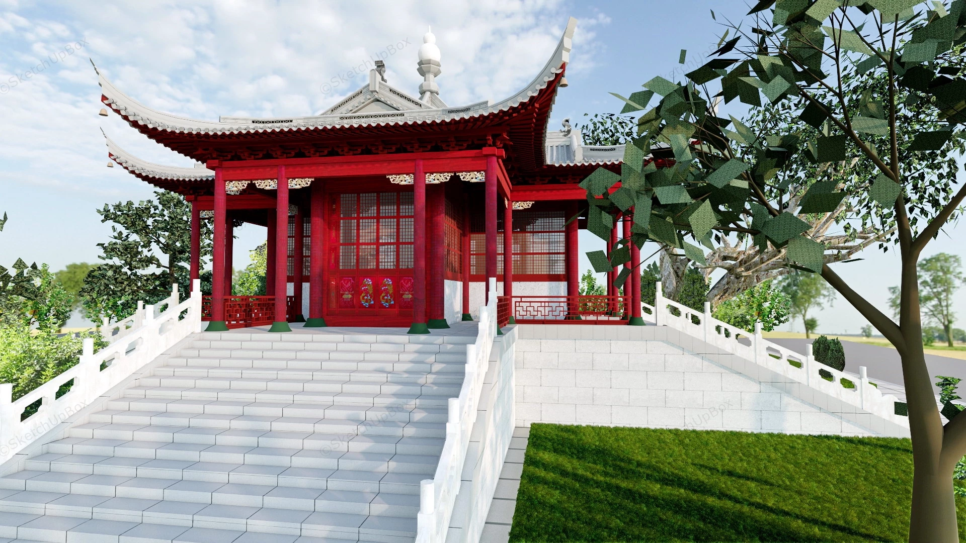 Buddha Tooth Relic Temple sketchup model preview - SketchupBox