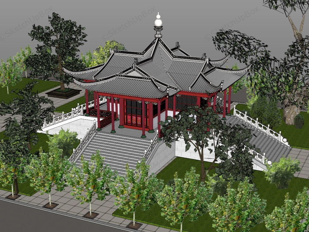 Buddha Tooth Relic Temple sketchup model preview - SketchupBox