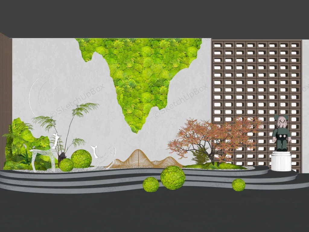 Indoor Green Wall Vertical Garden sketchup model preview - SketchupBox