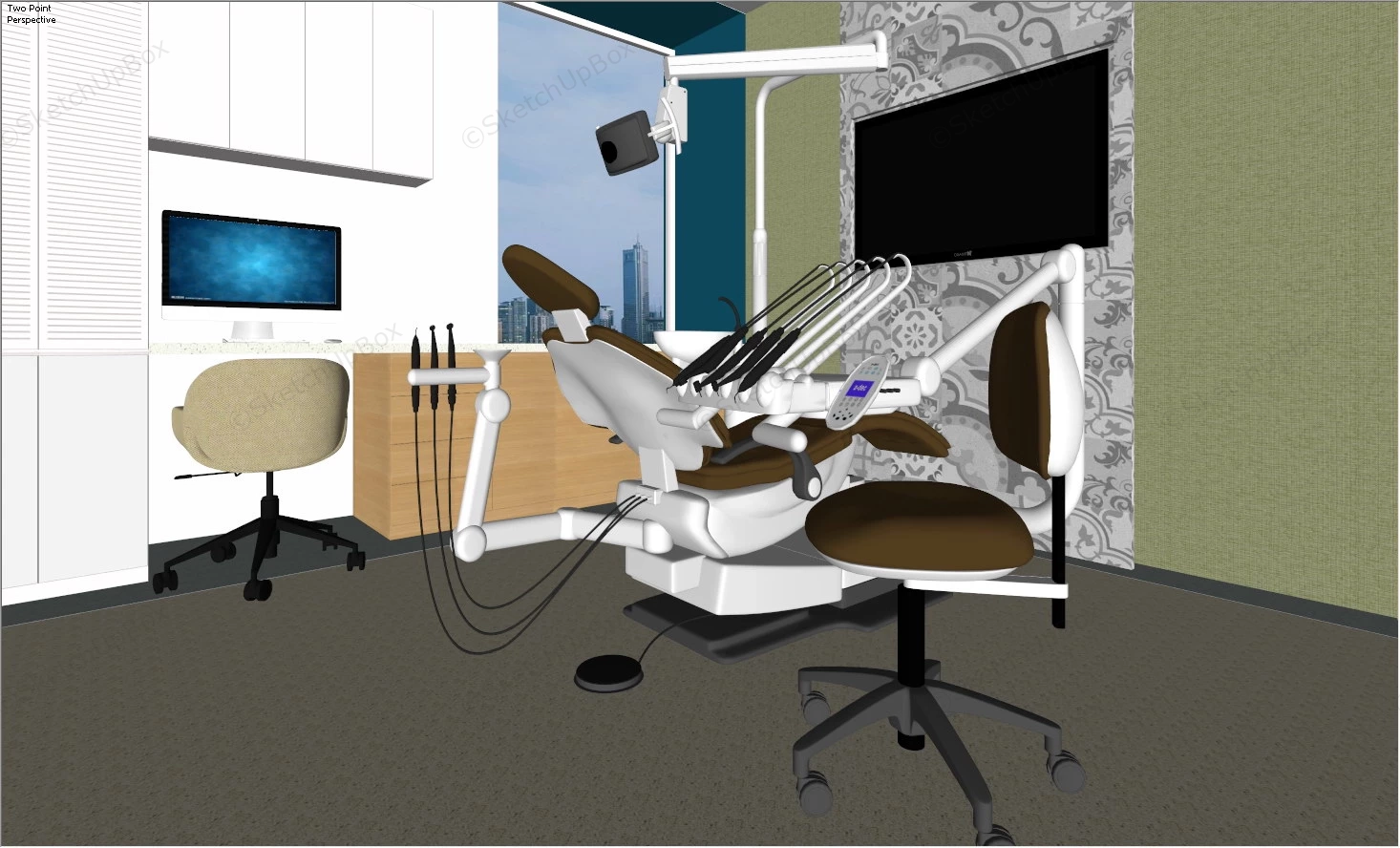 Small Dental Clinic Design sketchup model preview - SketchupBox