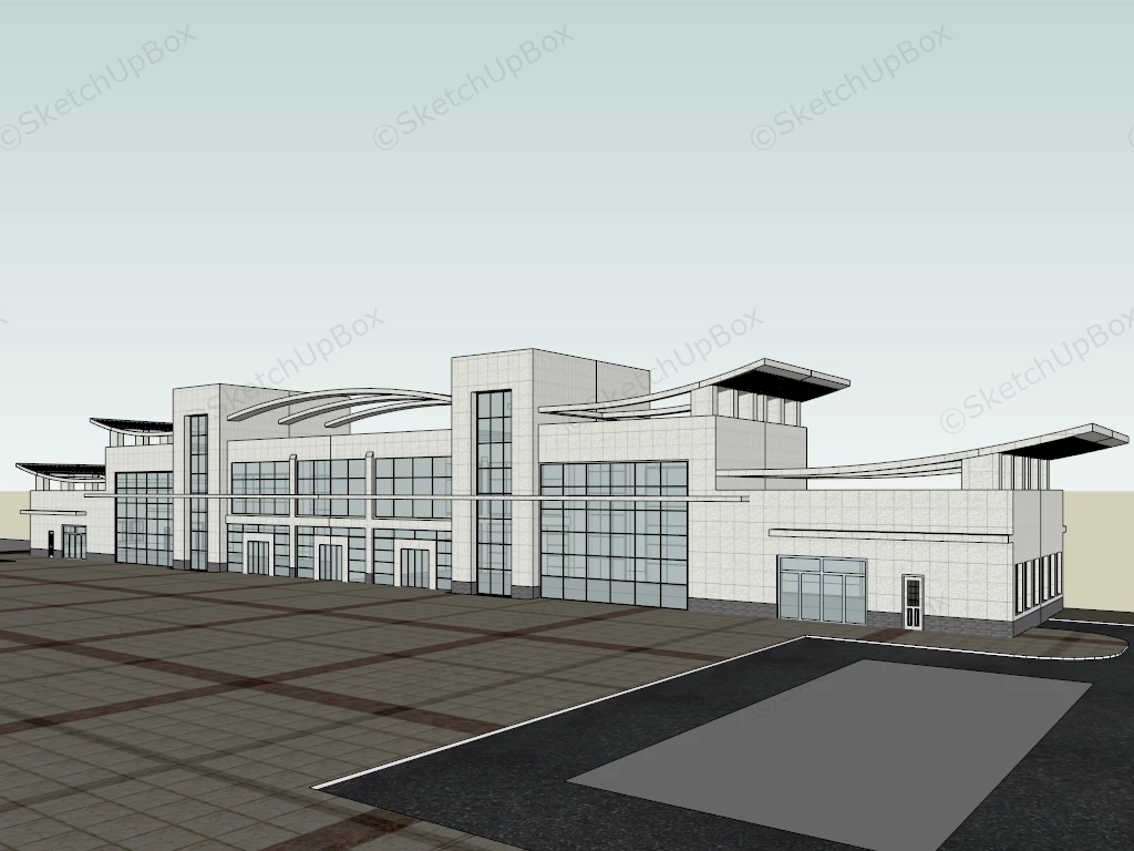 Coach Station Design sketchup model preview - SketchupBox