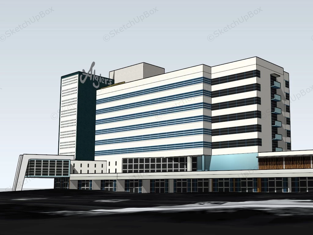 Algiers Hotel sketchup model preview - SketchupBox