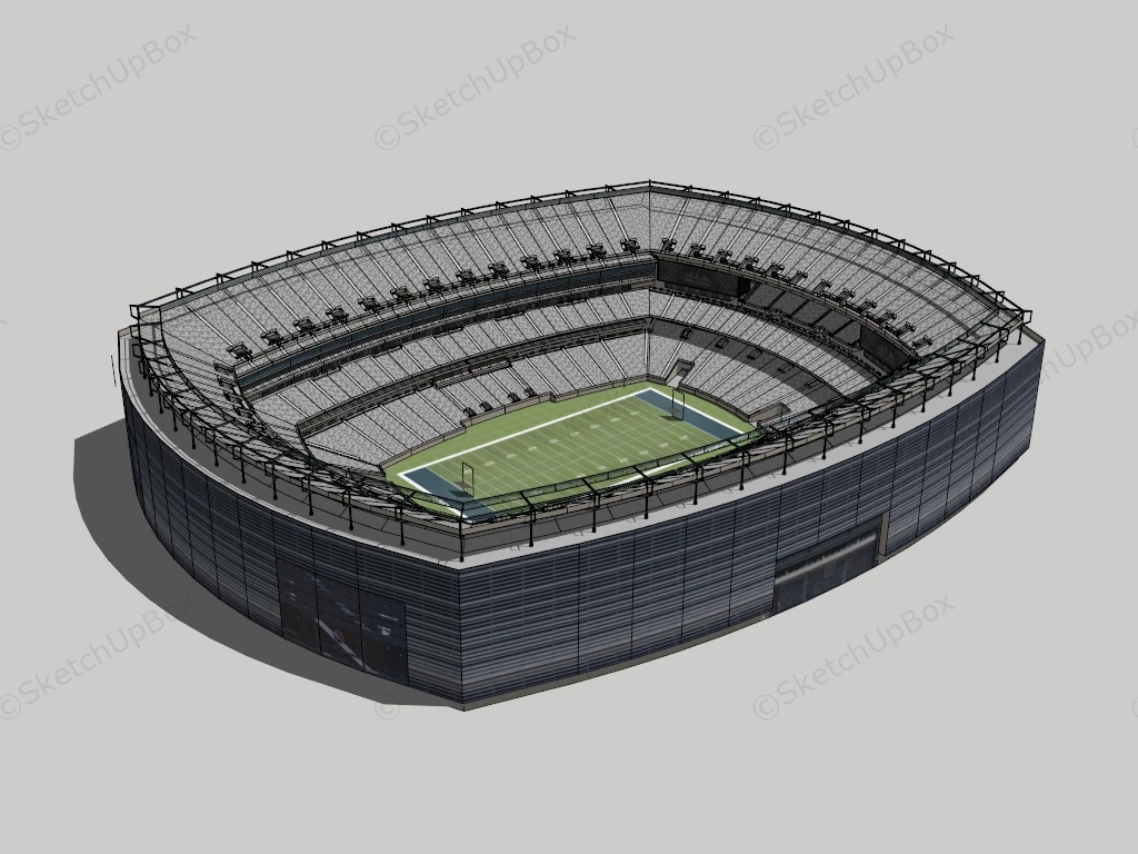 American Football Stadium sketchup model preview - SketchupBox