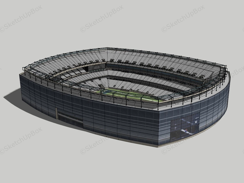 American Football Stadium sketchup model preview - SketchupBox