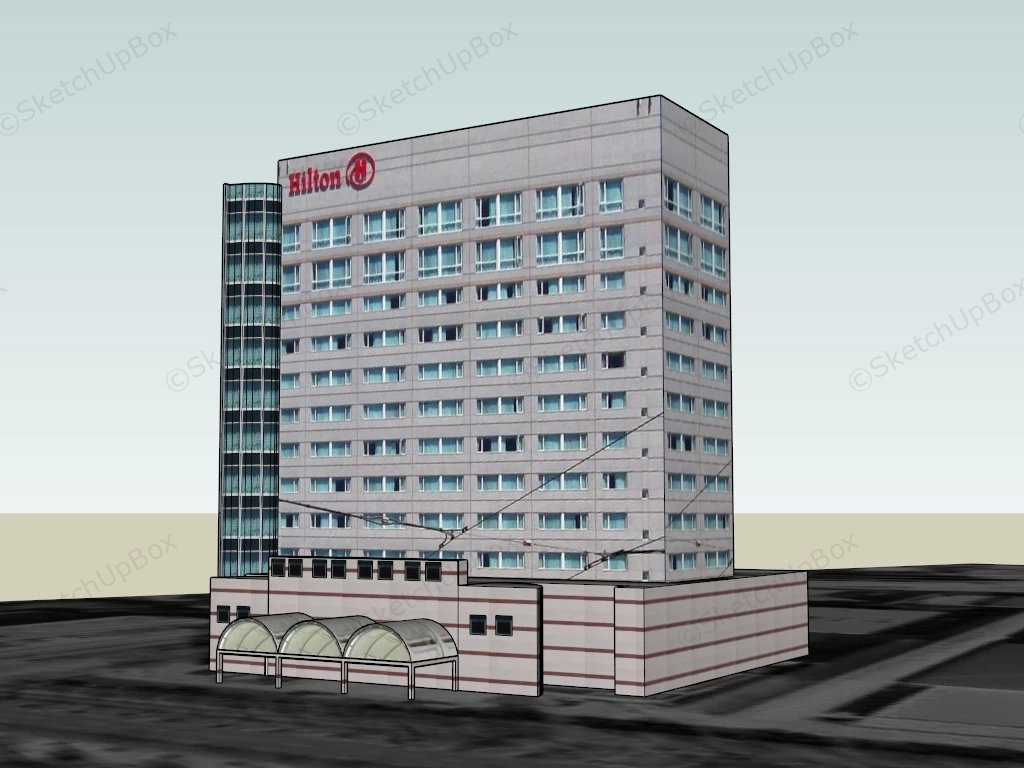 Hilton Hotel sketchup model preview - SketchupBox