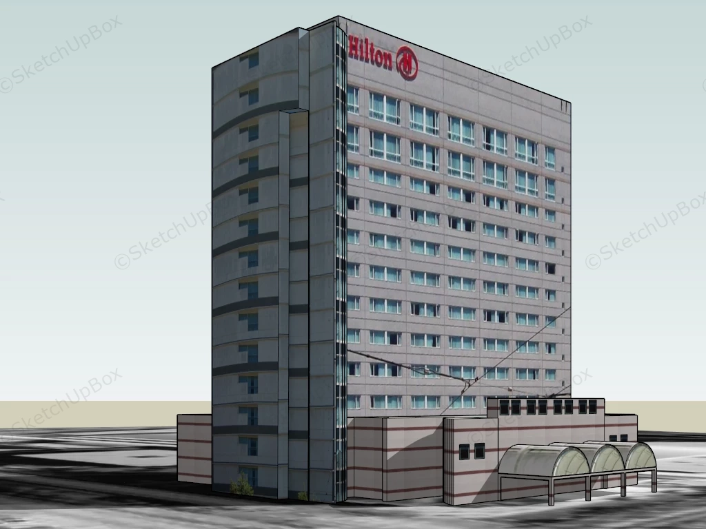 Hilton Hotel sketchup model preview - SketchupBox