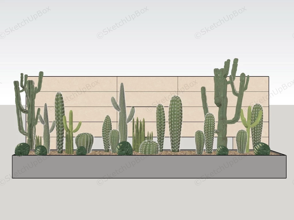 Cactus Garden Bed Design sketchup model preview - SketchupBox