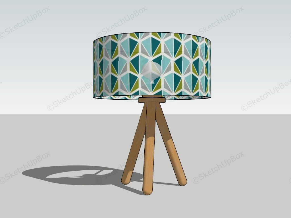 Triangle Wood Table Lamp sketchup model preview - SketchupBox