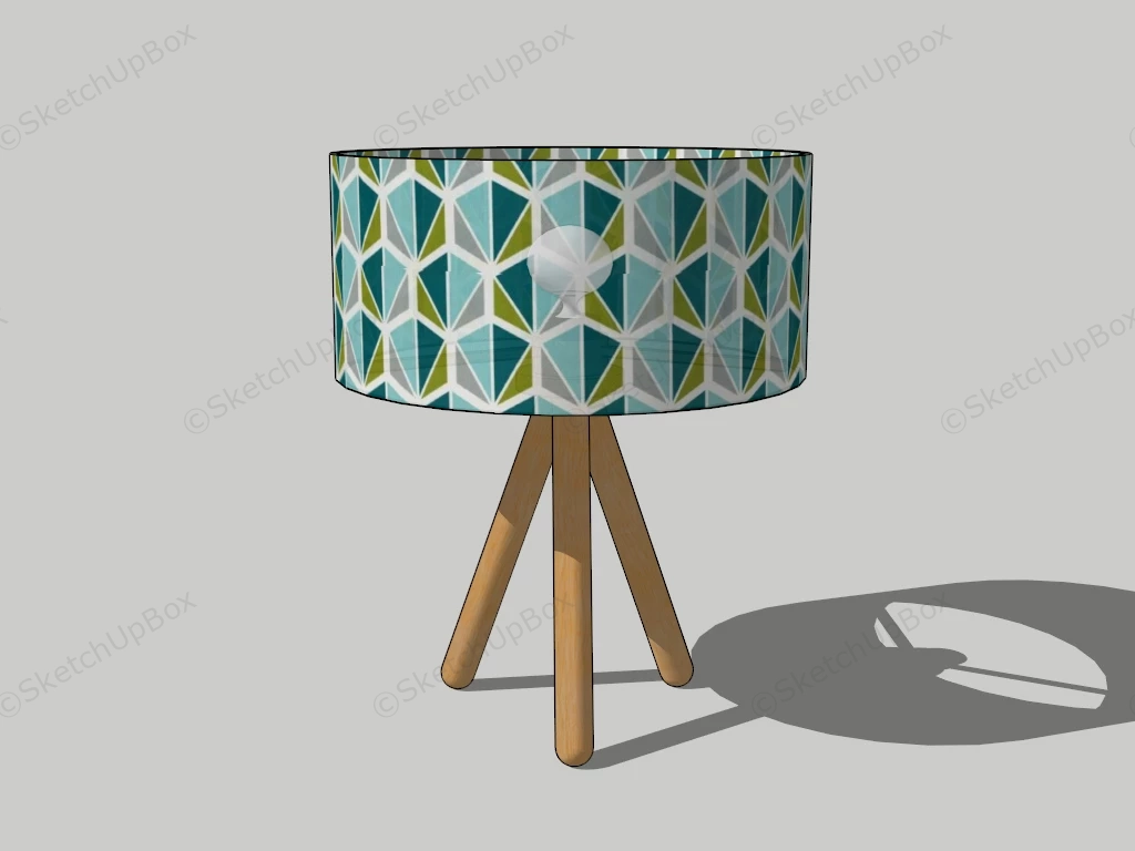 Triangle Wood Table Lamp sketchup model preview - SketchupBox