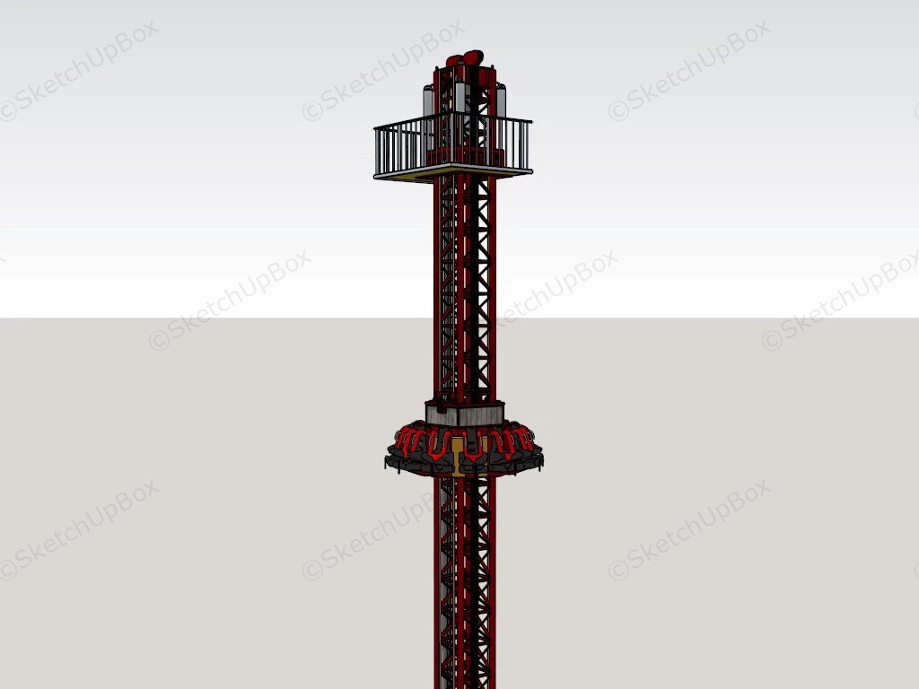 Drop Tower Ride sketchup model preview - SketchupBox