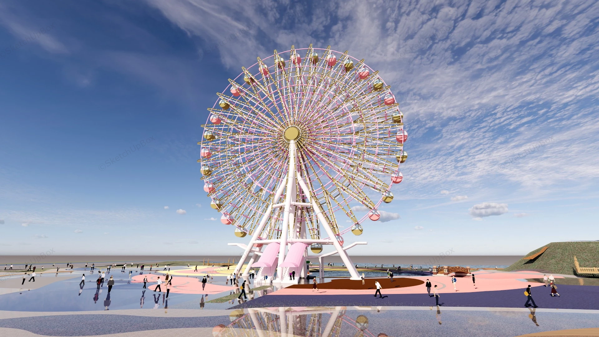 Observation Ferris Wheel sketchup model preview - SketchupBox