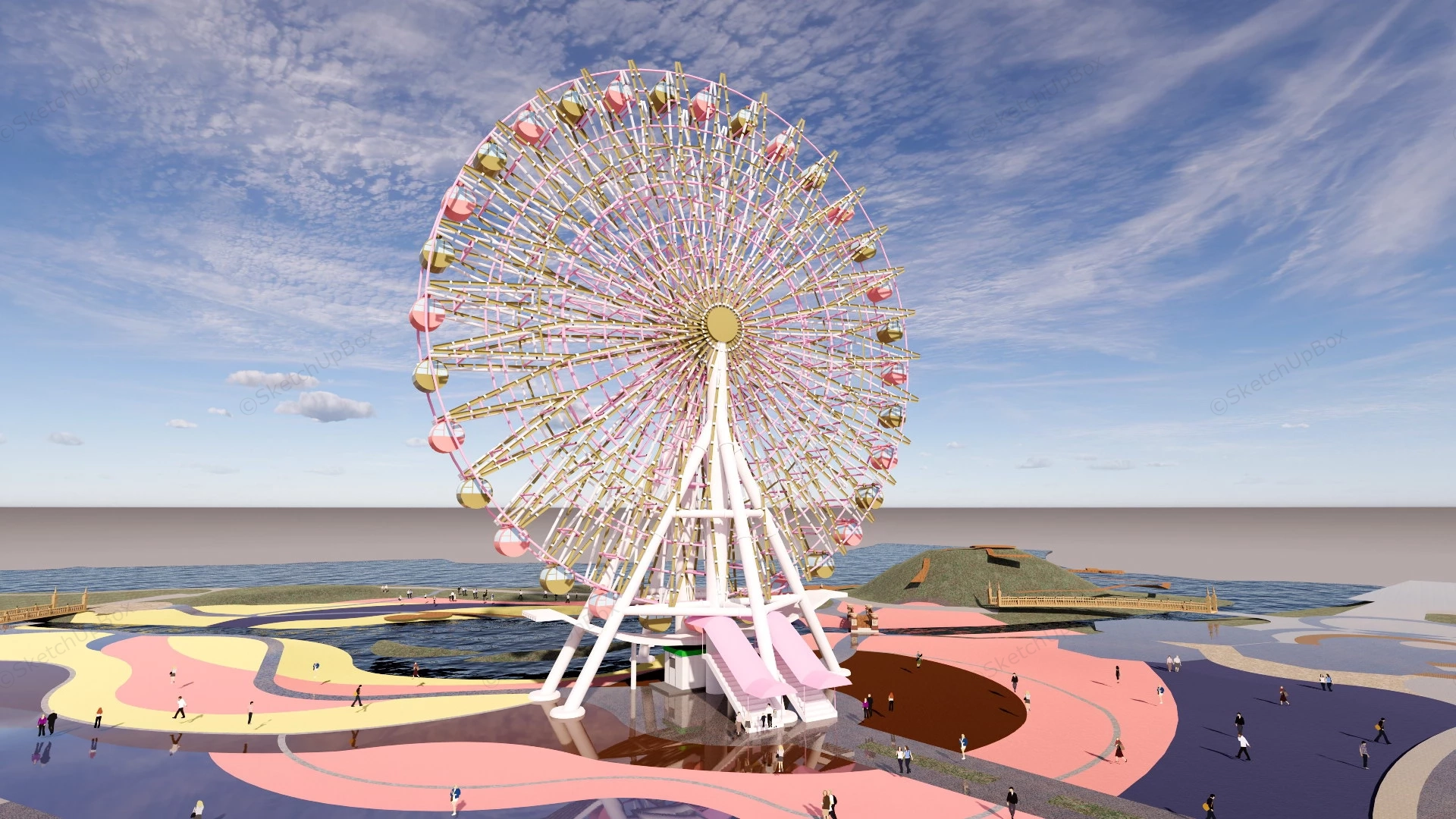 Observation Ferris Wheel sketchup model preview - SketchupBox