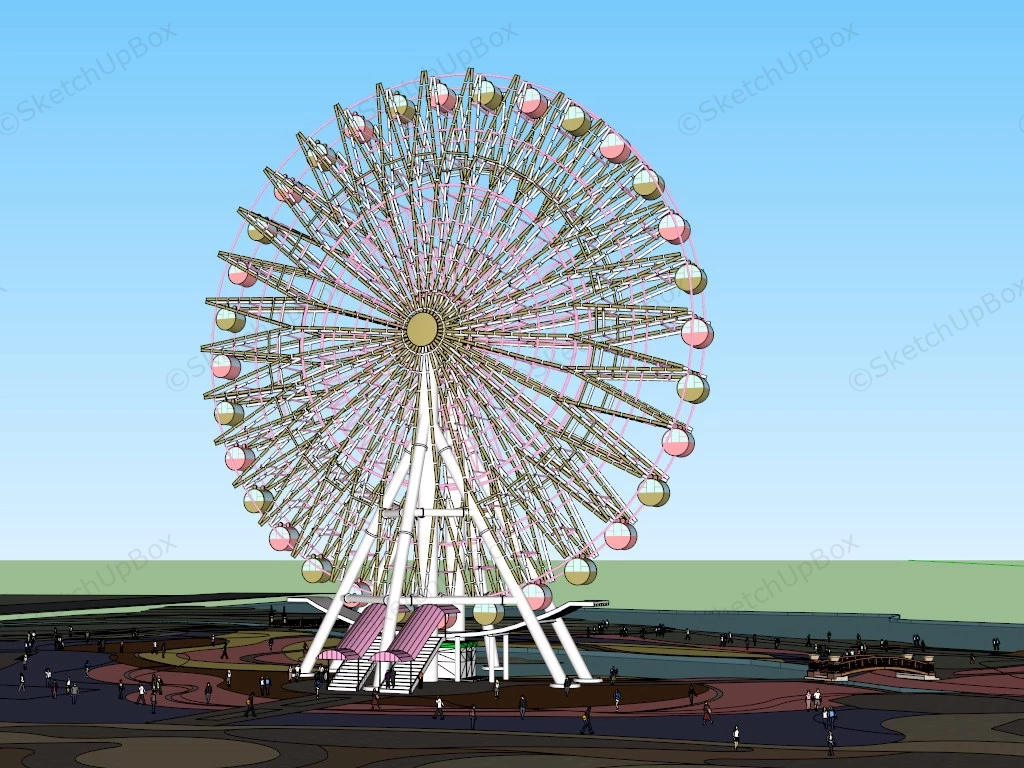 Observation Ferris Wheel sketchup model preview - SketchupBox