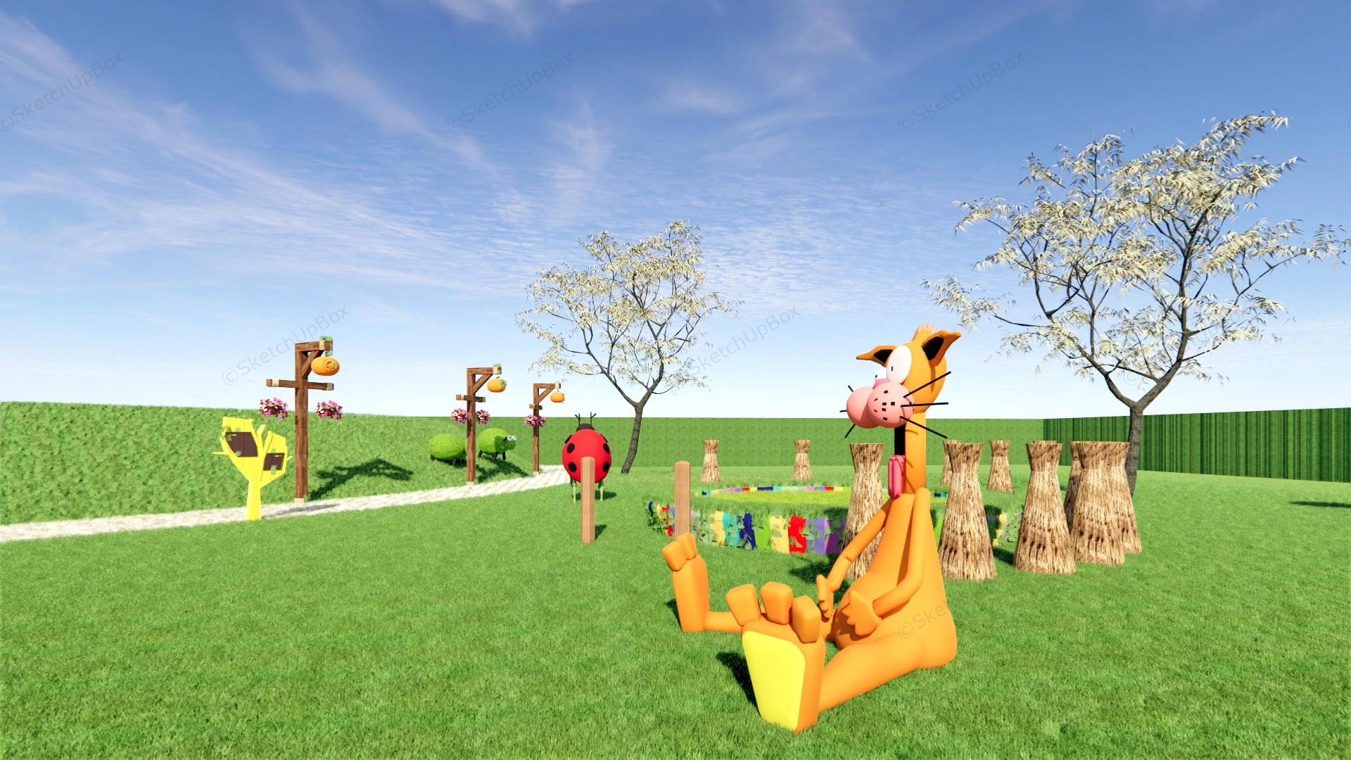 Cute Kids Playground sketchup model preview - SketchupBox