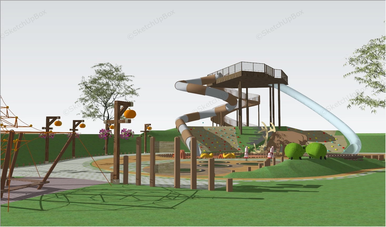 Cute Kids Playground sketchup model preview - SketchupBox