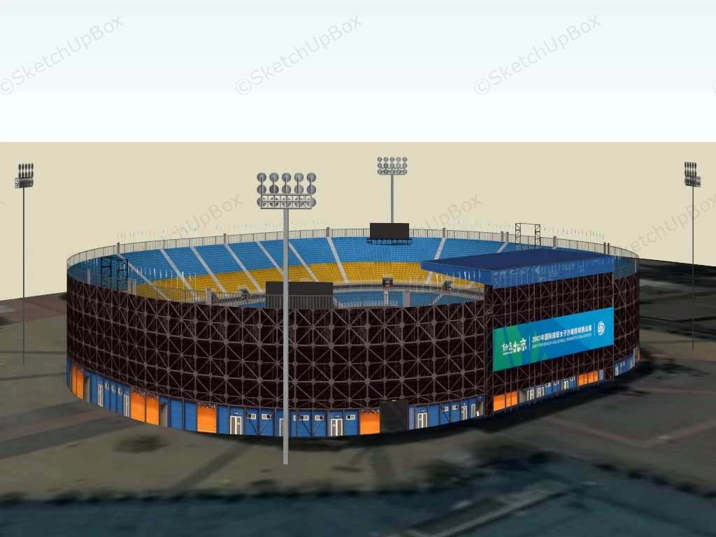 Chaoyang Park Beach Volleyball Ground sketchup model preview - SketchupBox