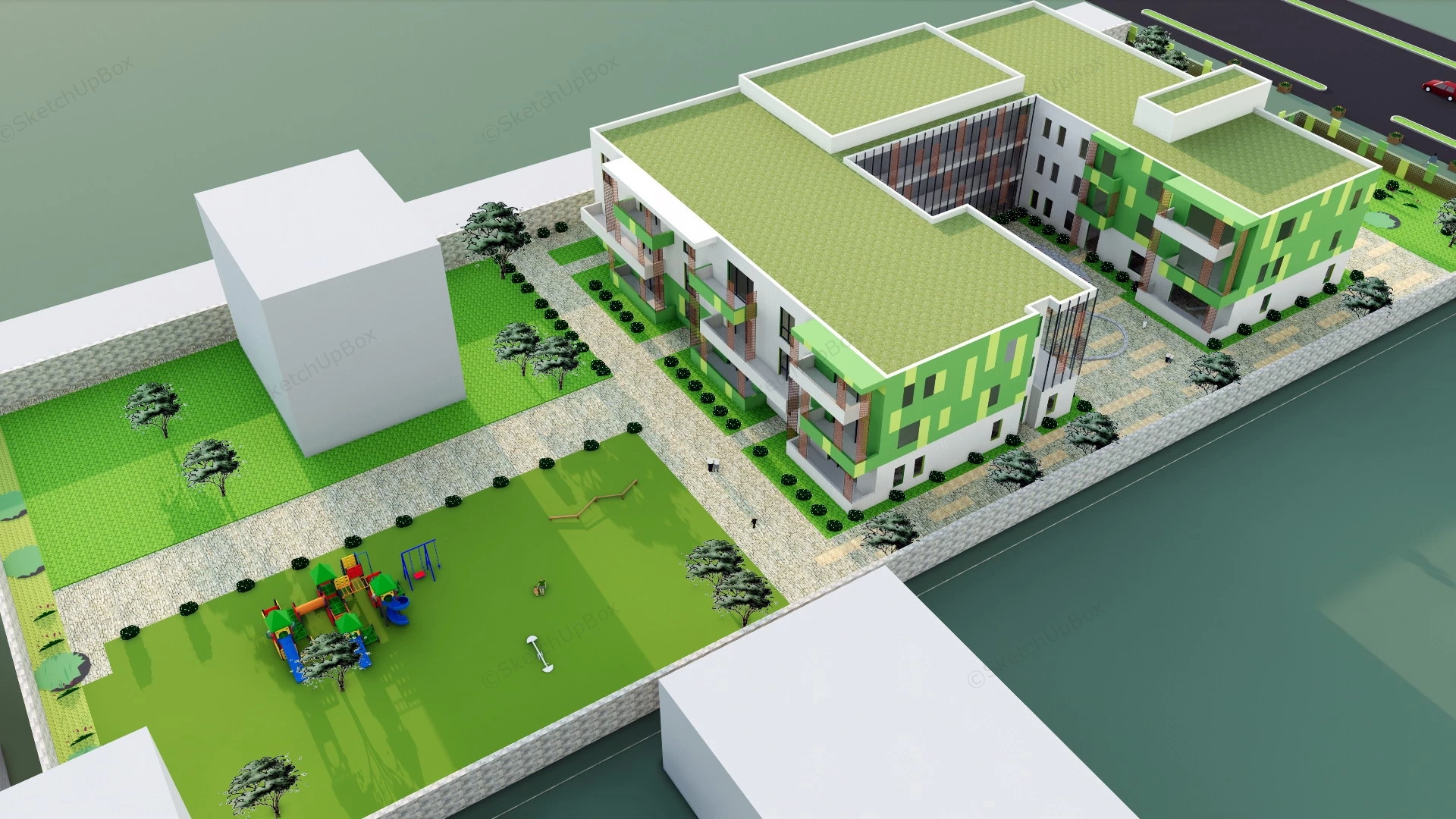 Kindergarten Architecture Concept sketchup model preview - SketchupBox